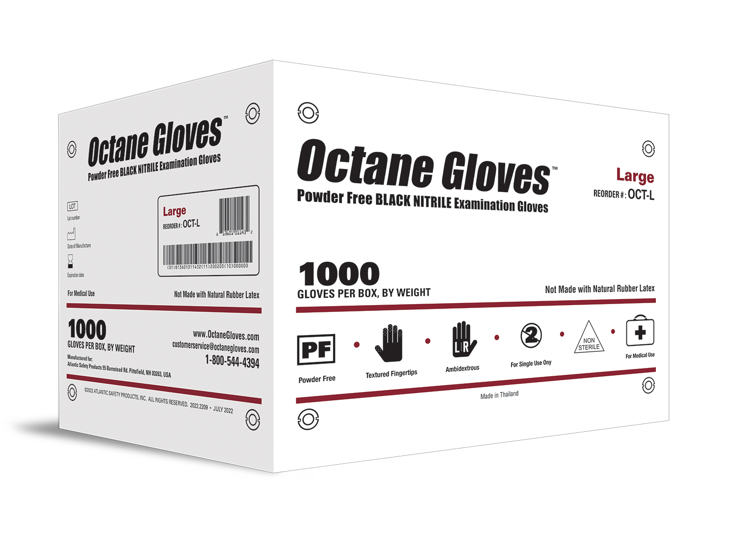 Octane Gloves - 1000 Black Nitrile Gloves per Case - Octane Gloves