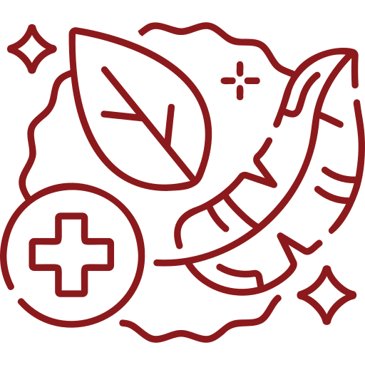 Allergen icon of leaf, feather and cross sign.