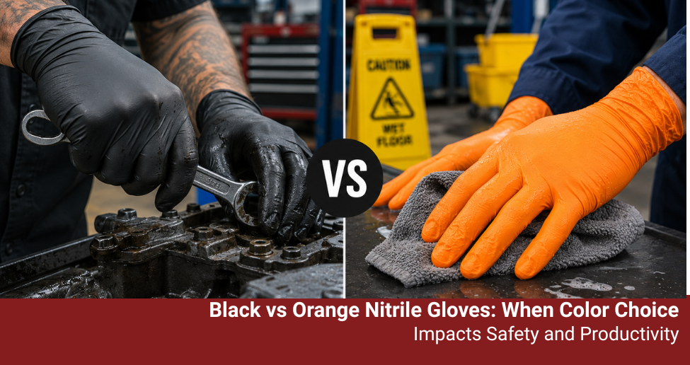 Black vs Orange Nitrile Gloves: When Color Choice Impacts Safety and Productivity