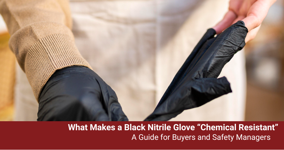 What Makes a Black Nitrile Glove “Chemical Resistant?”—A Guide for Buyers and Safety Managers