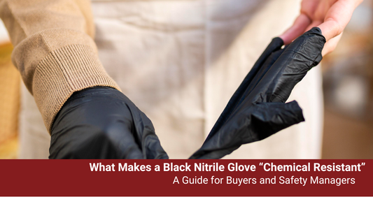 What Makes a Black Nitrile Glove “Chemical Resistant?”—A Guide for Buyers and Safety Managers
