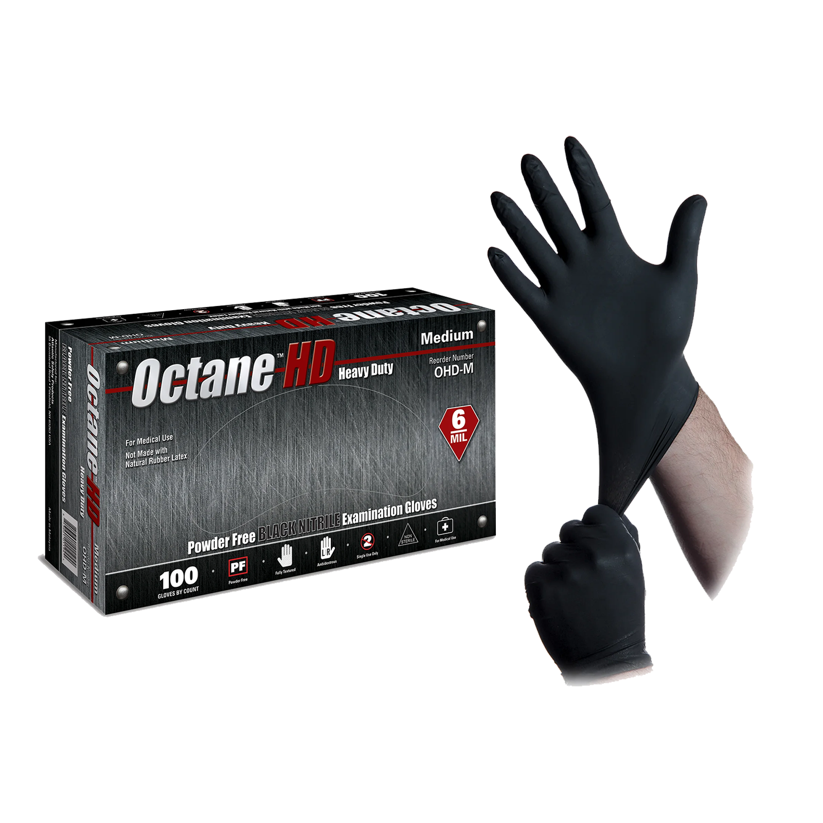 1000ct Black Nitrile Gloves – 6mil Powder Free – Latex & Vinyl Free – Large – PackagingSuppliesByMail